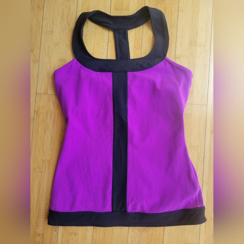 Zobha Purple and Black Athletic Top